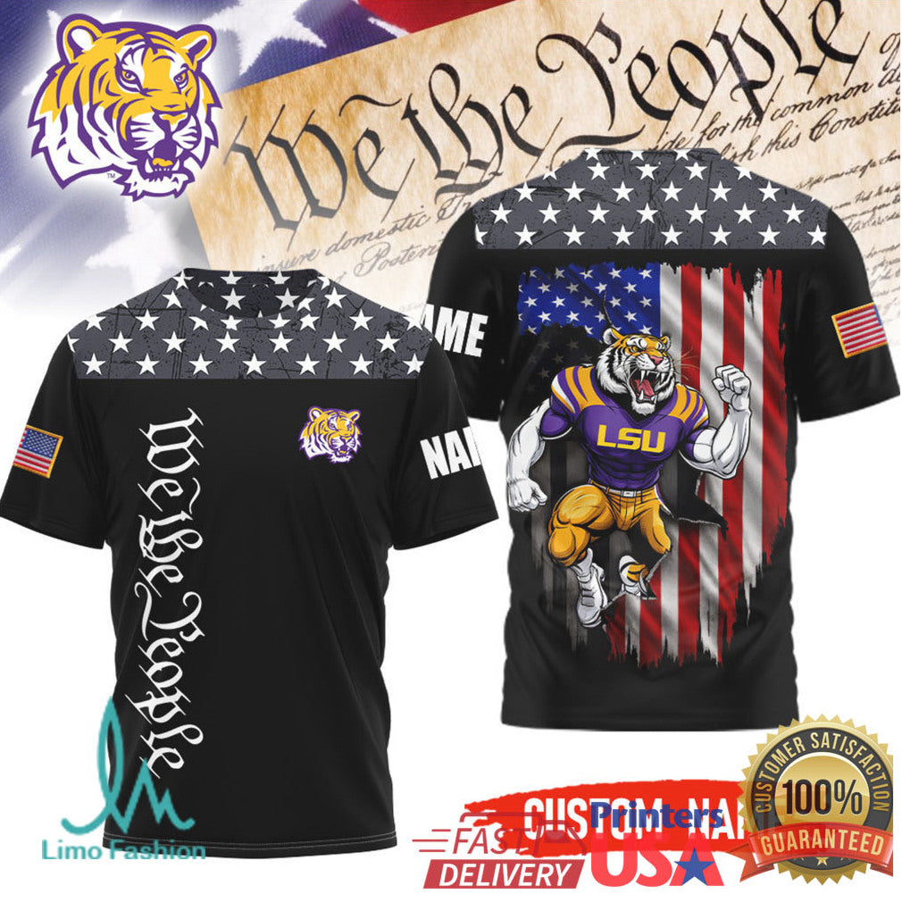Custom Name LSU Tigers We The People American Flag Patriotic T Shirt - Limotees LLC
