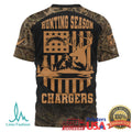 Custom Name Los Angeles Chargers Hunting Season Camo T Shirt - Limotees LLC