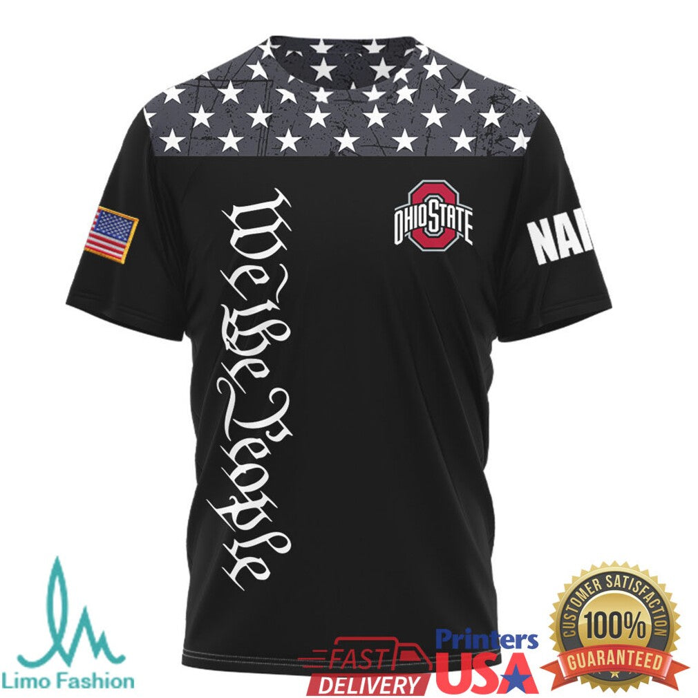 Custom Name Ohio State Buckeyes We The People American Flag Patriotic T Shirt - Limotees LLC