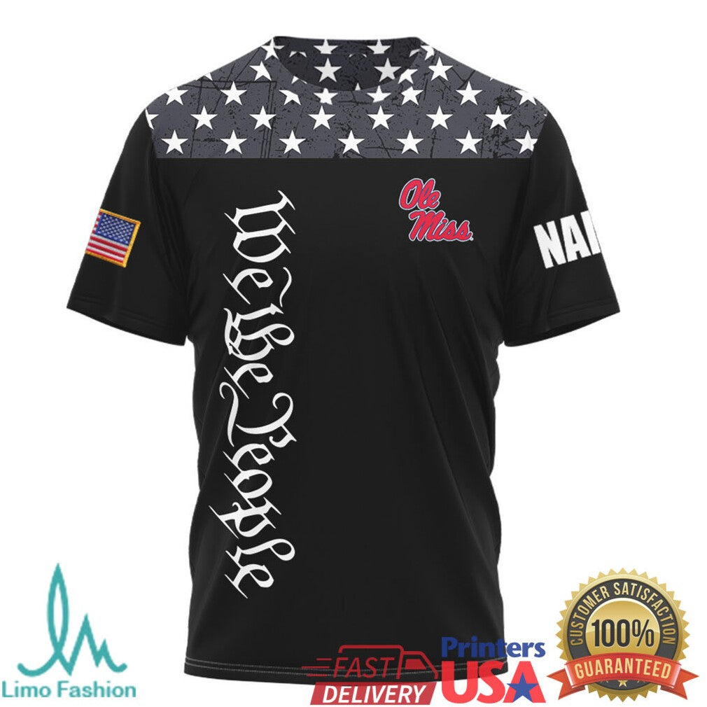 Custom Name Ole Miss Rebels Colonel Reb We The People USA Flag T Shirt - Limotees LLC