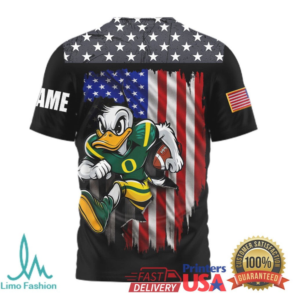Custom Name Oregon Ducks We The People American Flag Patriotic T Shirt - Limotees LLC