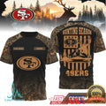 Custom Name San Francisco 49ers Hunting Season Camo 3D T Shirt - Limotees LLC