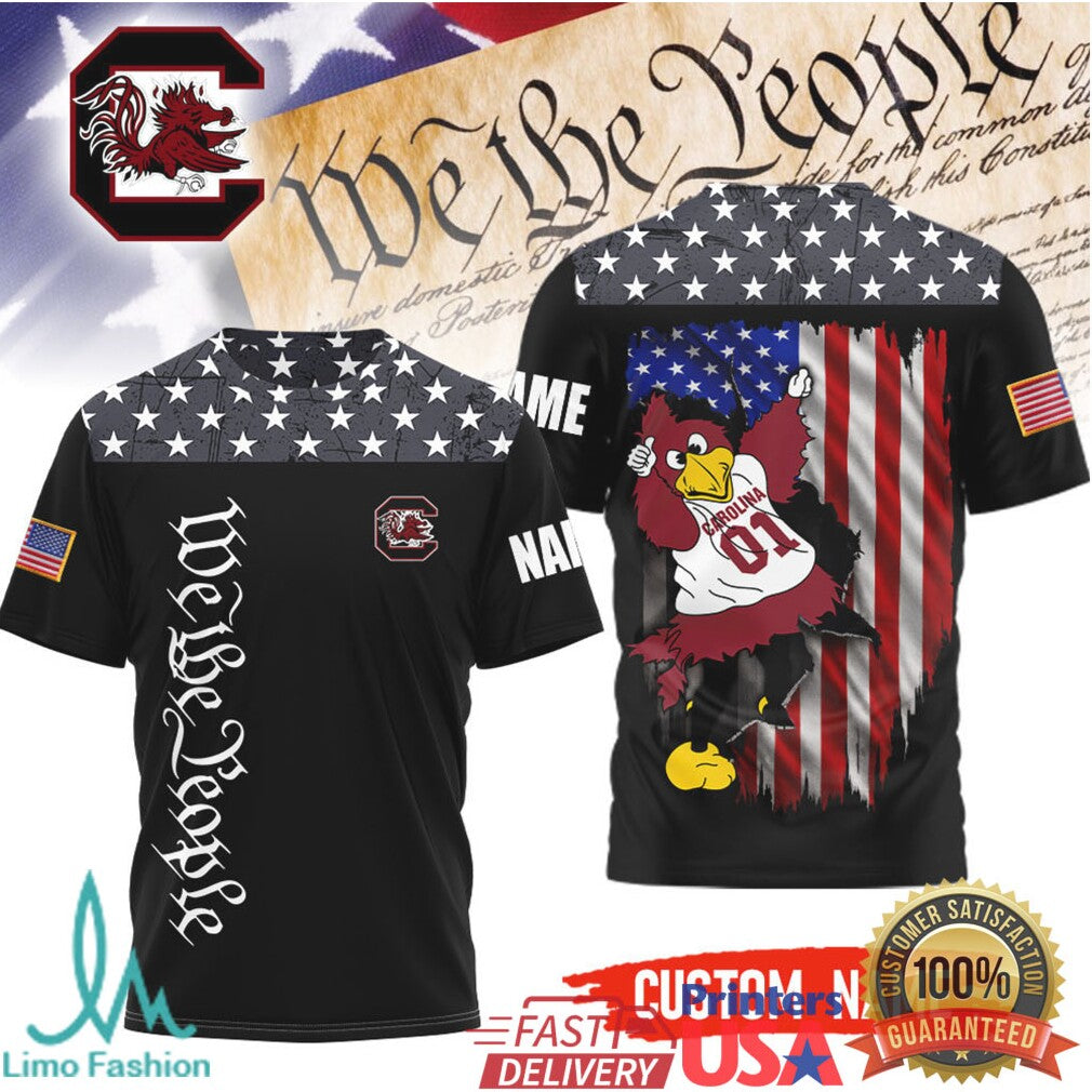 Custom Name South Carolina Gamecocks We The People American Flag Patriotic T Shirt - Limotees LLC