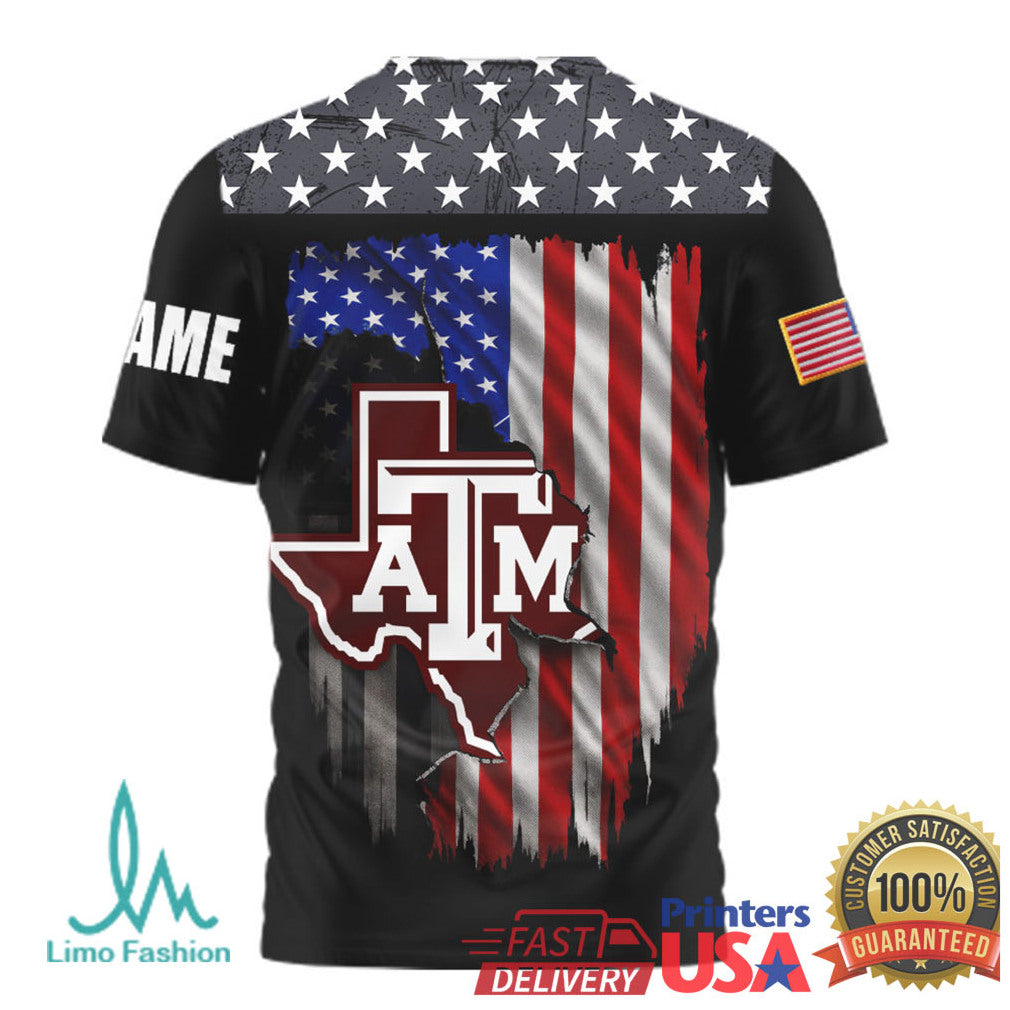 Custom Name Texas A&M Aggies We The People Patriotic American Flag T Shirt - Limotees LLC