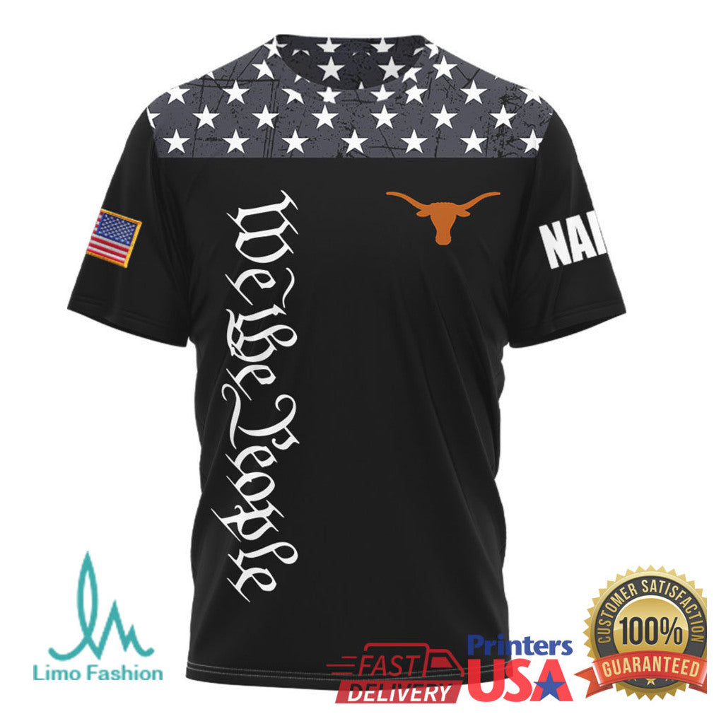 Custom Name Texas Longhorns Bevo Mascot We The People Patriotic T Shirt - Limotees LLC