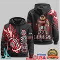 Custom Ohio State Buckeyes Go Bucks Mascot 3D All Over Print Football T Shirt - Limotees LLC