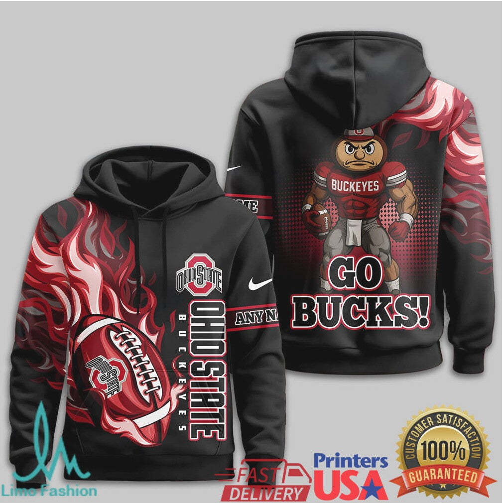 Custom Ohio State Buckeyes Go Bucks Mascot 3D All Over Print Football T Shirt - Limotees LLC