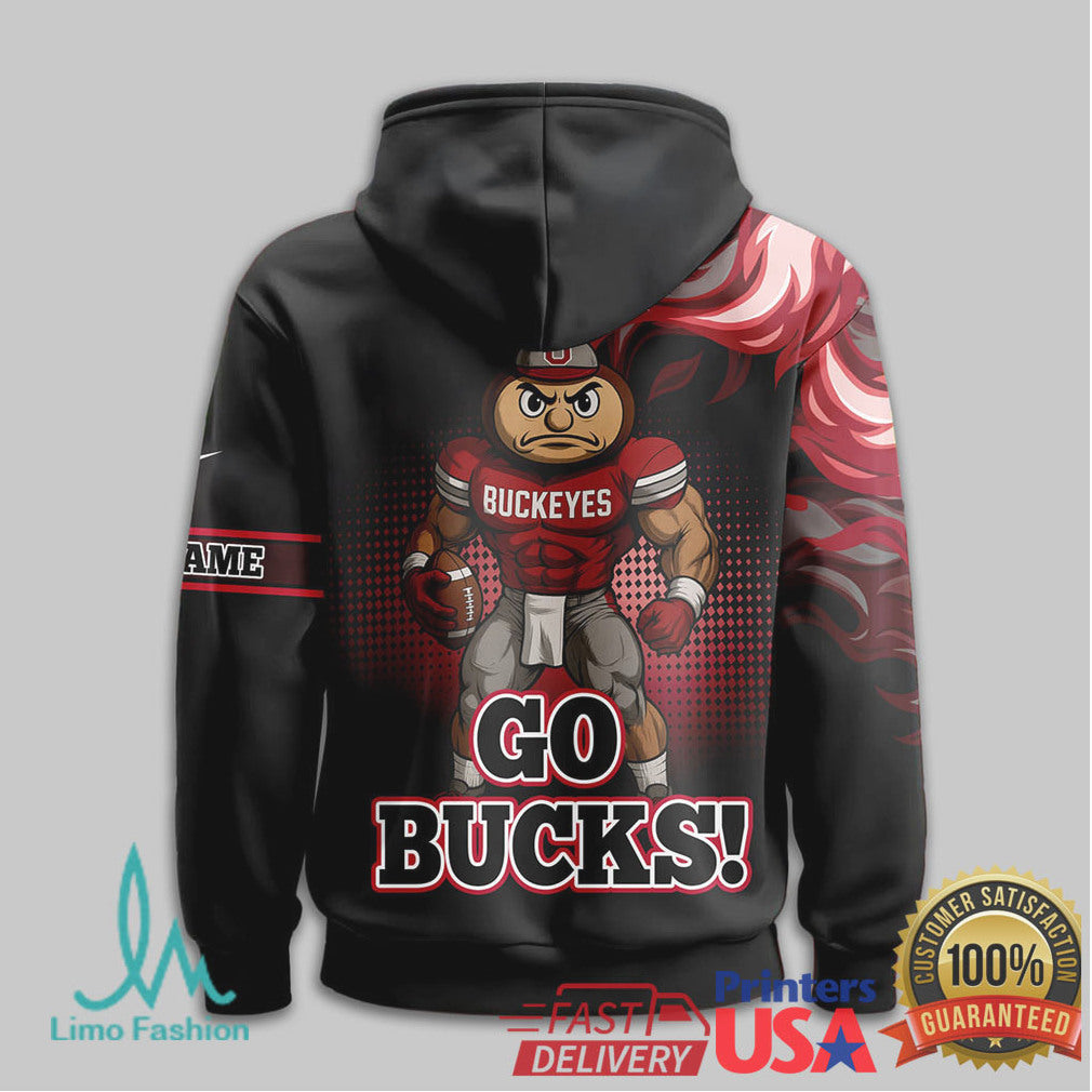 Custom Ohio State Buckeyes Go Bucks Mascot 3D All Over Print Football T Shirt - Limotees LLC