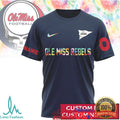 Custom Ole Miss Rebels Deadhead Fan Football Jersey Style T Shirt - Limotees LLC
