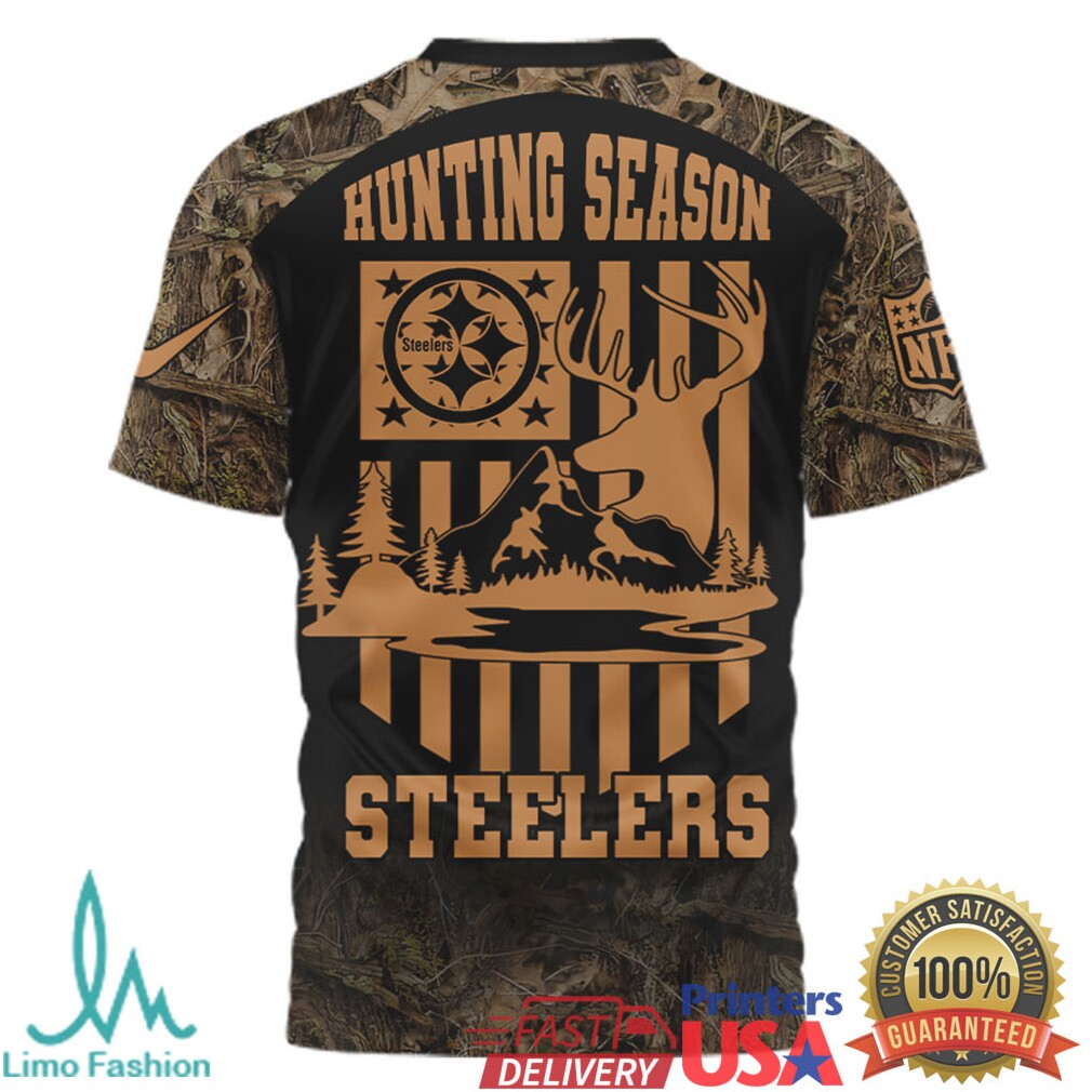 Custom Pittsburgh ST Shirtlers Hunting Season Camo Flag Design T Shirt - Limotees LLC