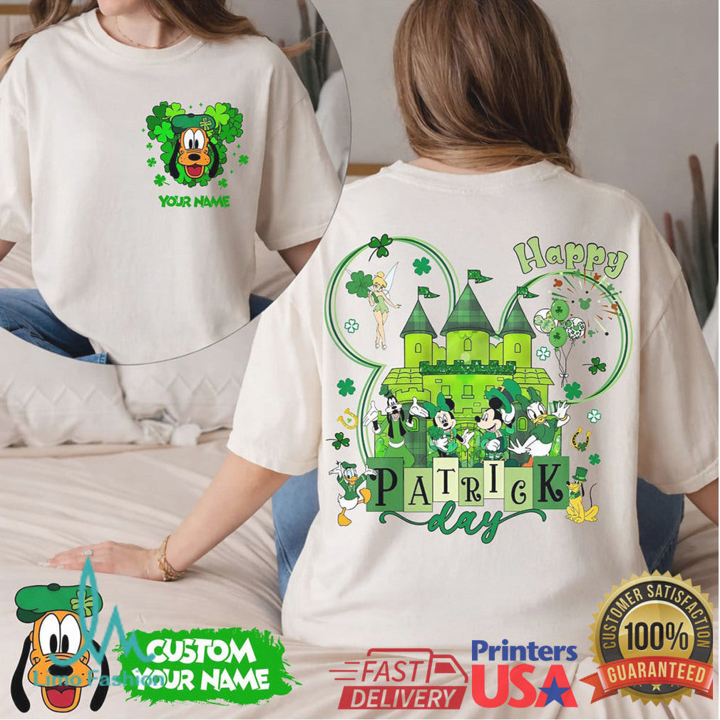 Custom Pluto Dog St. Patrick's Day Green Disney Castle Family Shirt - Limotees LLC