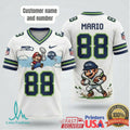 Custom Seattle Seahawks Pixel Mario Football T Shirt Personalized Retro Gaming Fan Apparel