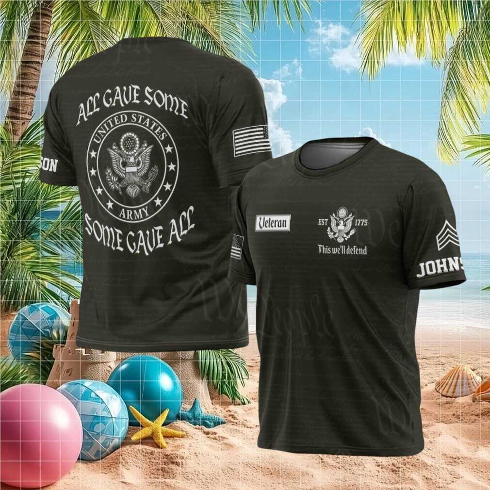 Custom US Army “All Gave Some, Some Gave All” Veteran Olive Drab T Shirt - Limotees LLC