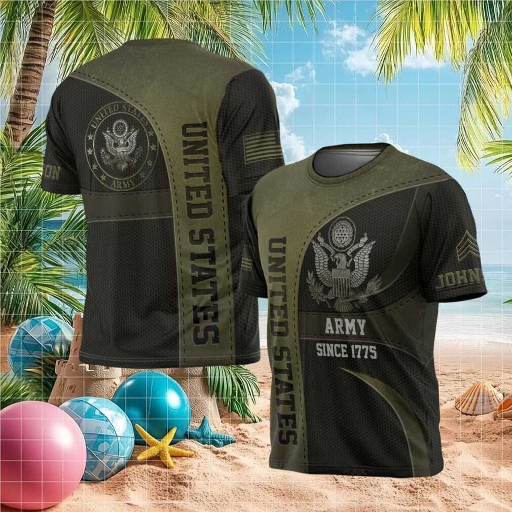 Custom US Army Since 1775 Personalized Name & Rank Tactical Mesh T Shirt - Limotees LLC
