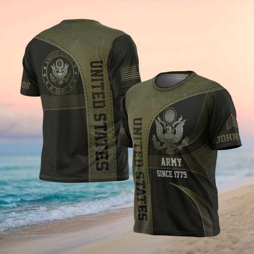 Custom US Army Since 1775 Personalized Name & Rank Tactical Mesh T Shirt - Limotees LLC