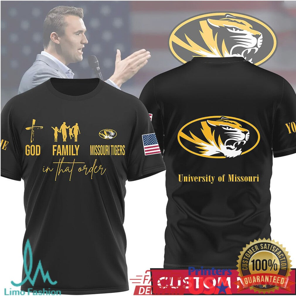 Custom University of Missouri Mizzou Tigers God Family Team T Shirt - Limotees LLC