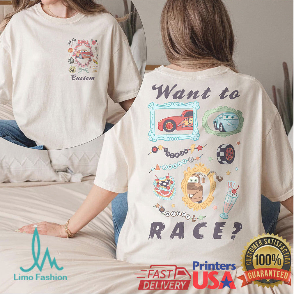 Custom Vintage Cars “Want to Race” Retro Aesthetic T Shirt - Limotees LLC