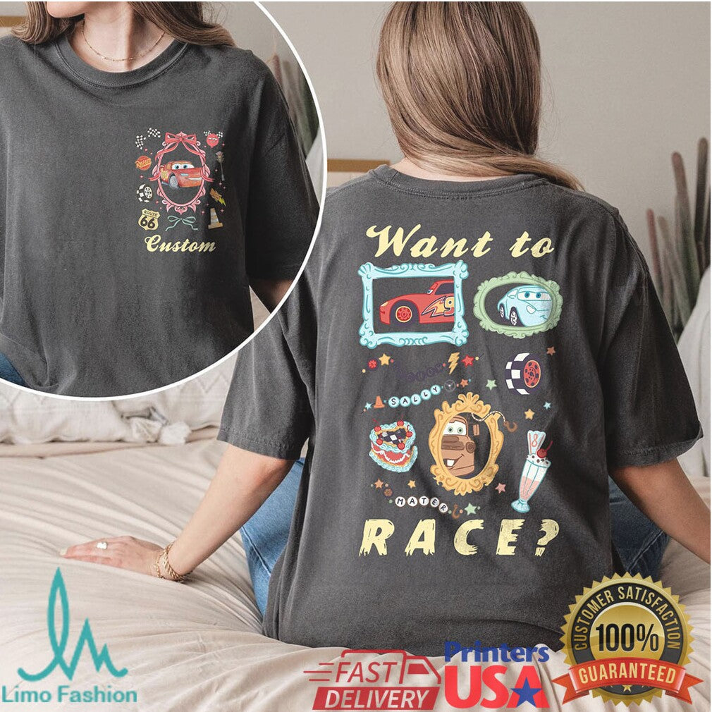 Custom Vintage Cars “Want to Race” Retro Aesthetic T Shirt - Limotees LLC