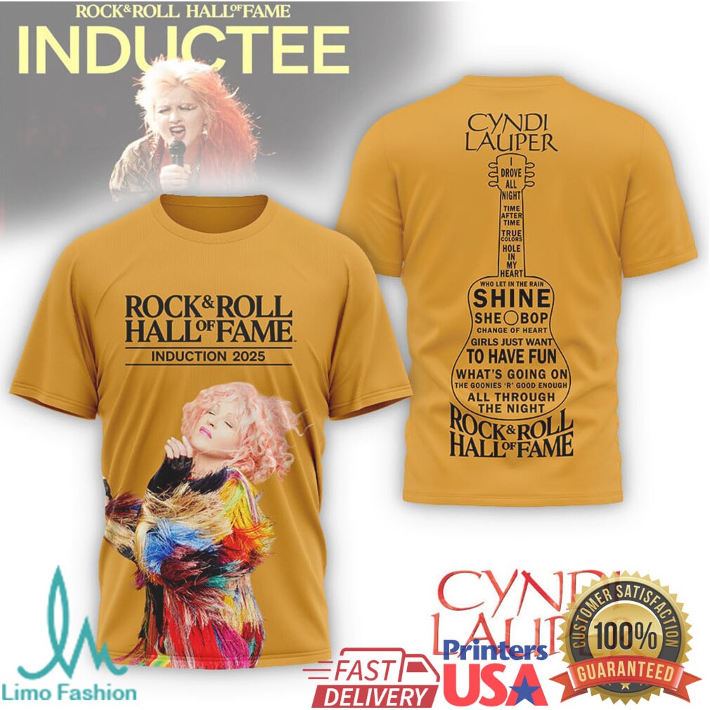 Cyndi Lauper Rock & Roll Hall Of Fame Induction 2025 Commemorative T Shirt - Limotees LLC