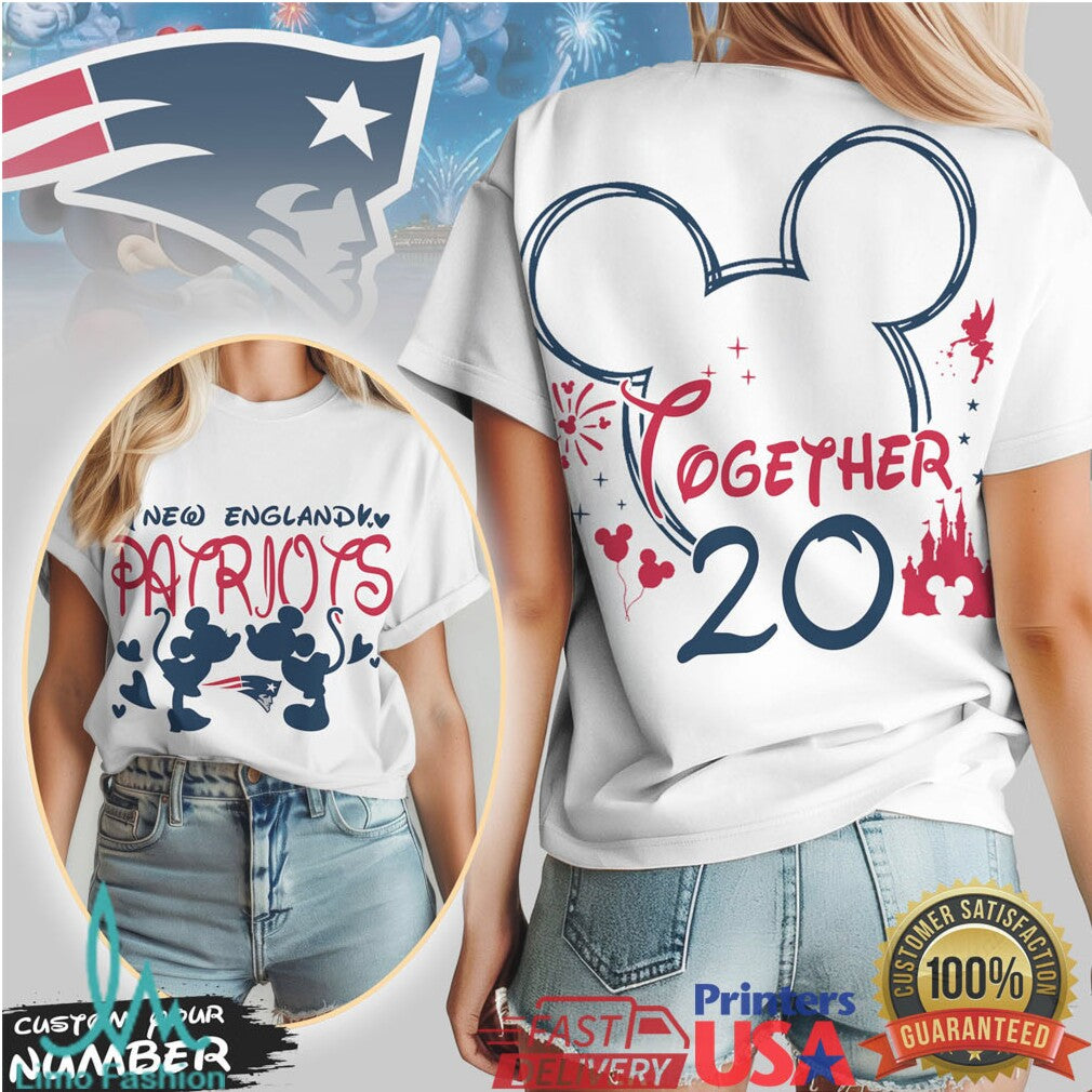 New England Patriots Official NFL Valentine Mickey Together Shirt - Limotees LLC