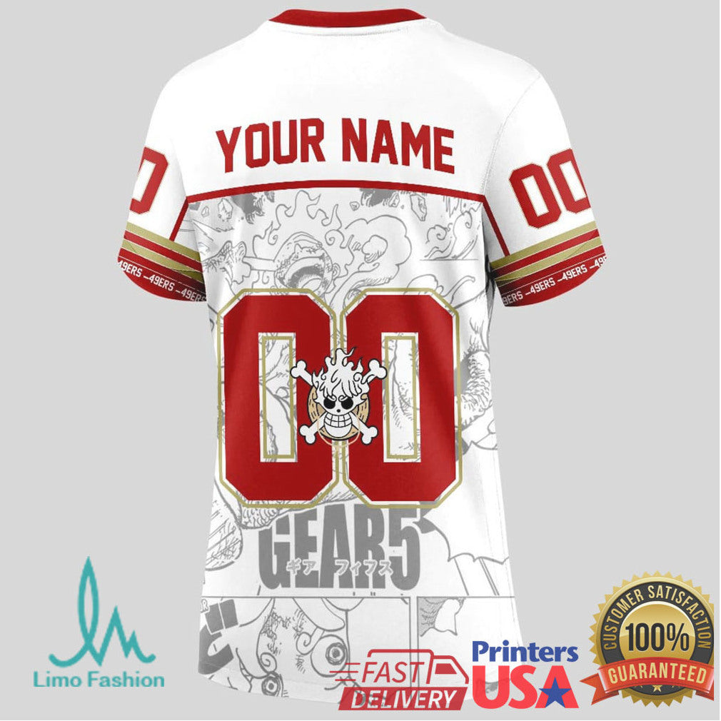 San Francisco 49ers Official NFL Luffy Gear 5 Special Edition Baseball Jersey Custom Name - Limotees LLC