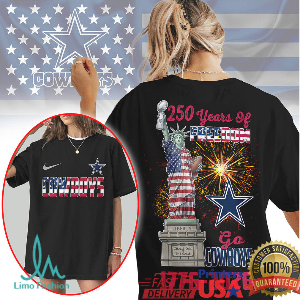 Dallas Cowboys 250 Years of Freedom 1776 2026 Liberty Fireworks T Shirt - Limotees LLC
