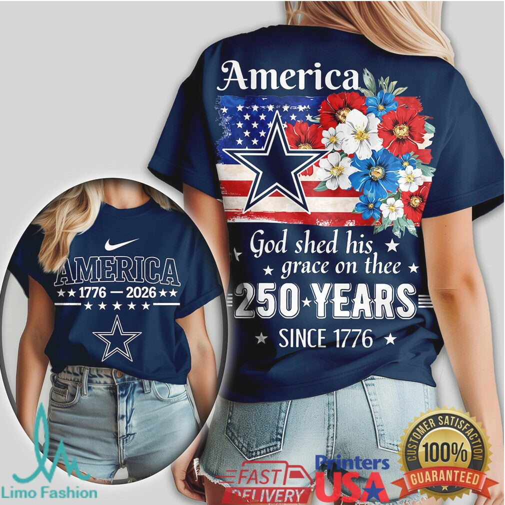 Dallas Cowboys America 250 Years Semi Quincentennial Patriotic T Shirt - Limotees LLC