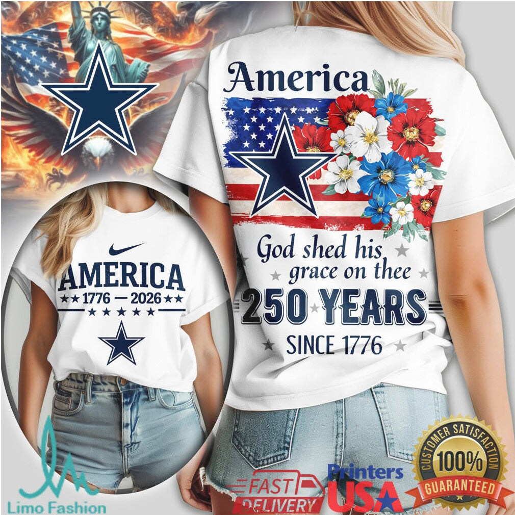 Dallas Cowboys America 250 Years Semi Quincentennial Patriotic T Shirt - Limotees LLC