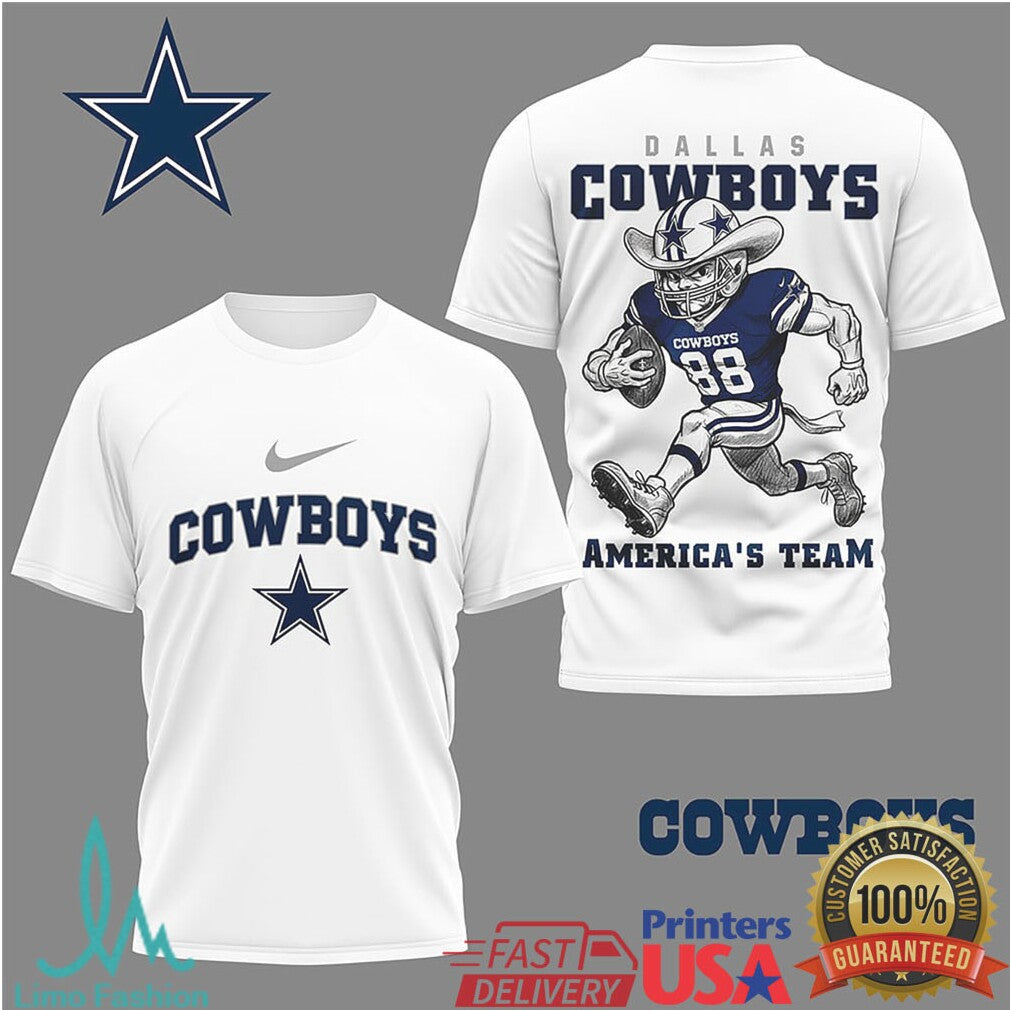 Dallas Cowboys “America's Team” Cowboy Mascot Graphic T Shirt - Limotees LLC