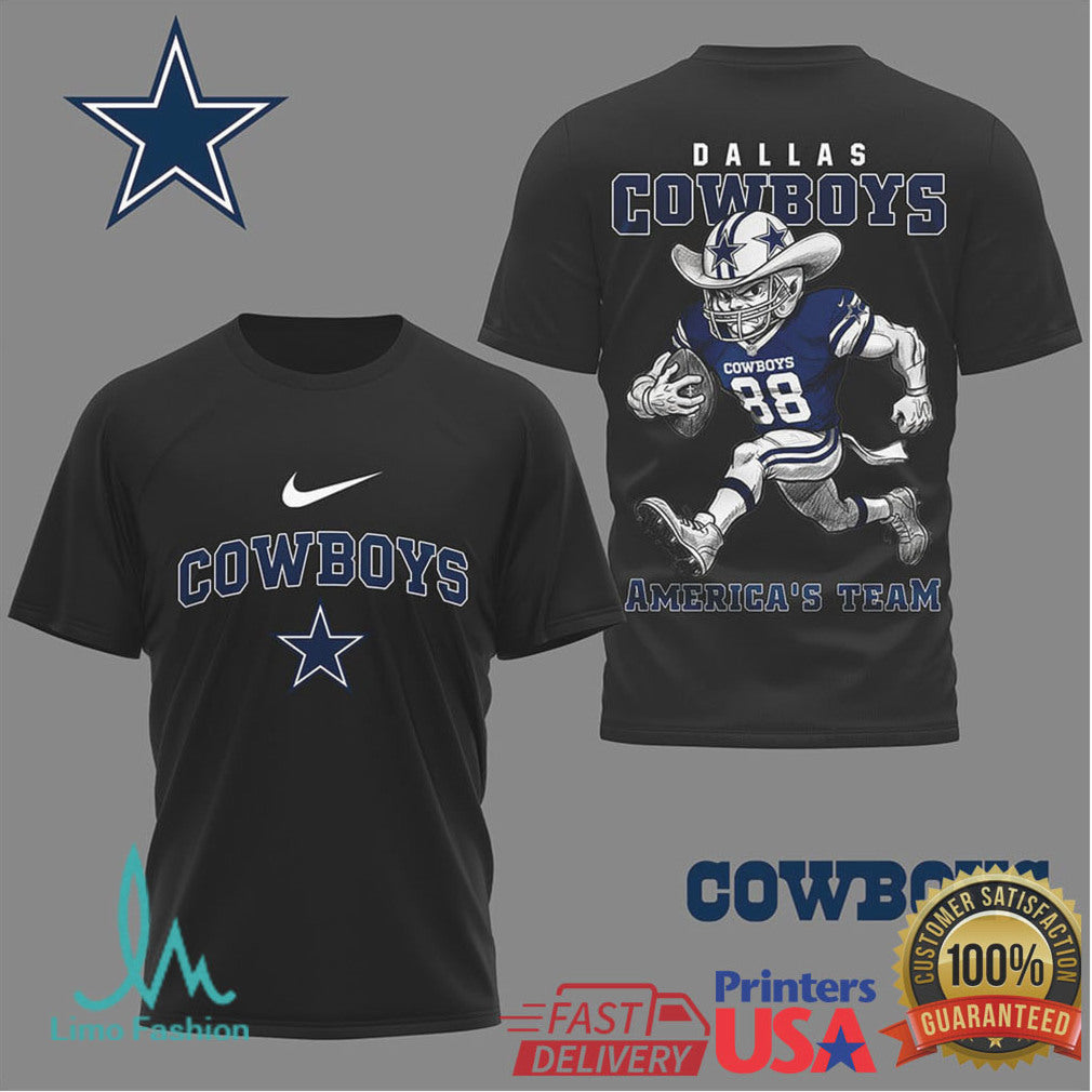 Dallas Cowboys “America's Team” Cowboy Mascot Graphic T Shirt - Limotees LLC