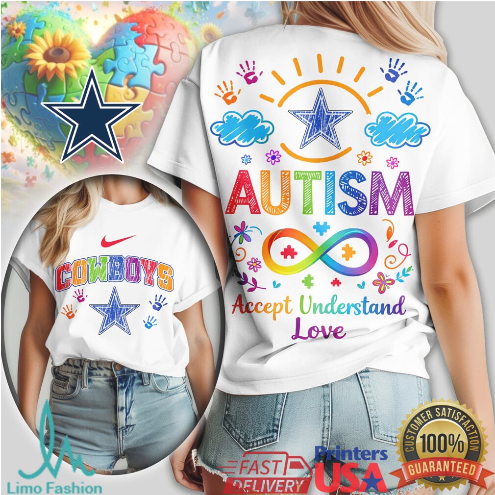 Dallas Cowboys Autism Awareness Infinity Loop Puzzle Graphic T Shirt - Limotees LLC