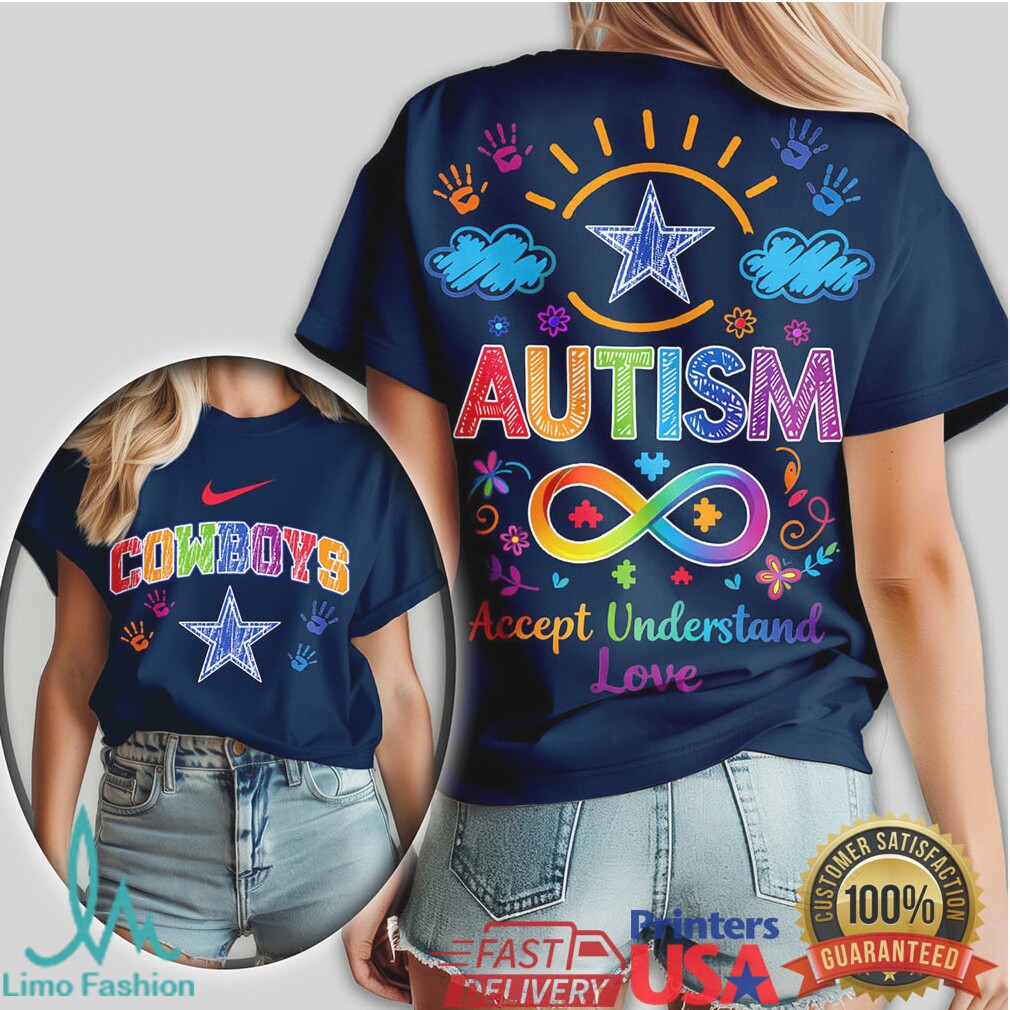 Dallas Cowboys Autism Awareness T Shirt Accept Understand Love Infinity Logo - Limotees LLC