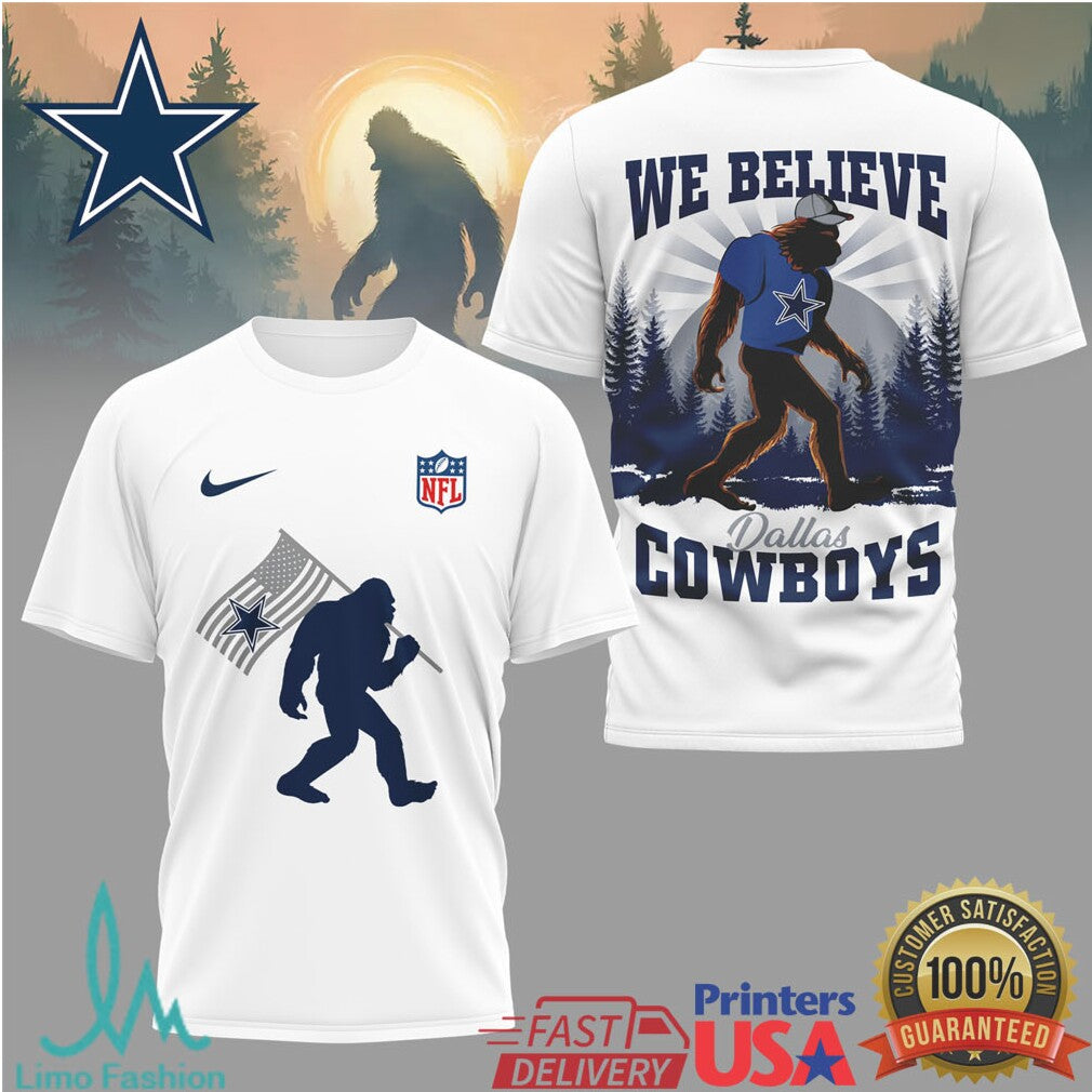 Dallas Cowboys Bigfoot We Believe NFL Fan T Shirt - Limotees LLC