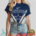Dallas Cowboys DNA Star Graphic Navy & Silver Fan T Shirt - Limotees LLC