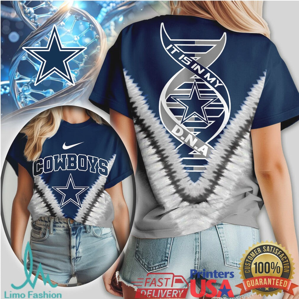 Dallas Cowboys DNA Star Graphic Navy & Silver Fan T Shirt - Limotees LLC