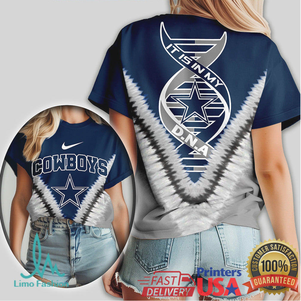 Dallas Cowboys DNA Star Graphic Navy & Silver Fan T Shirt - Limotees LLC