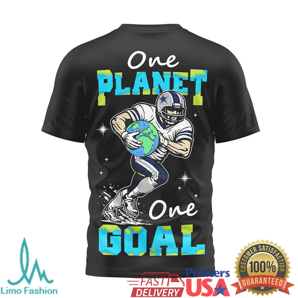 Dallas Cowboys Earth Day One Planet One Goal Football T Shirt - Limotees LLC