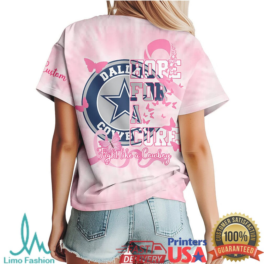 Dallas Cowboys Fight Like A Cowboy Breast Cancer Awareness Pink Shirt - Limotees LLC
