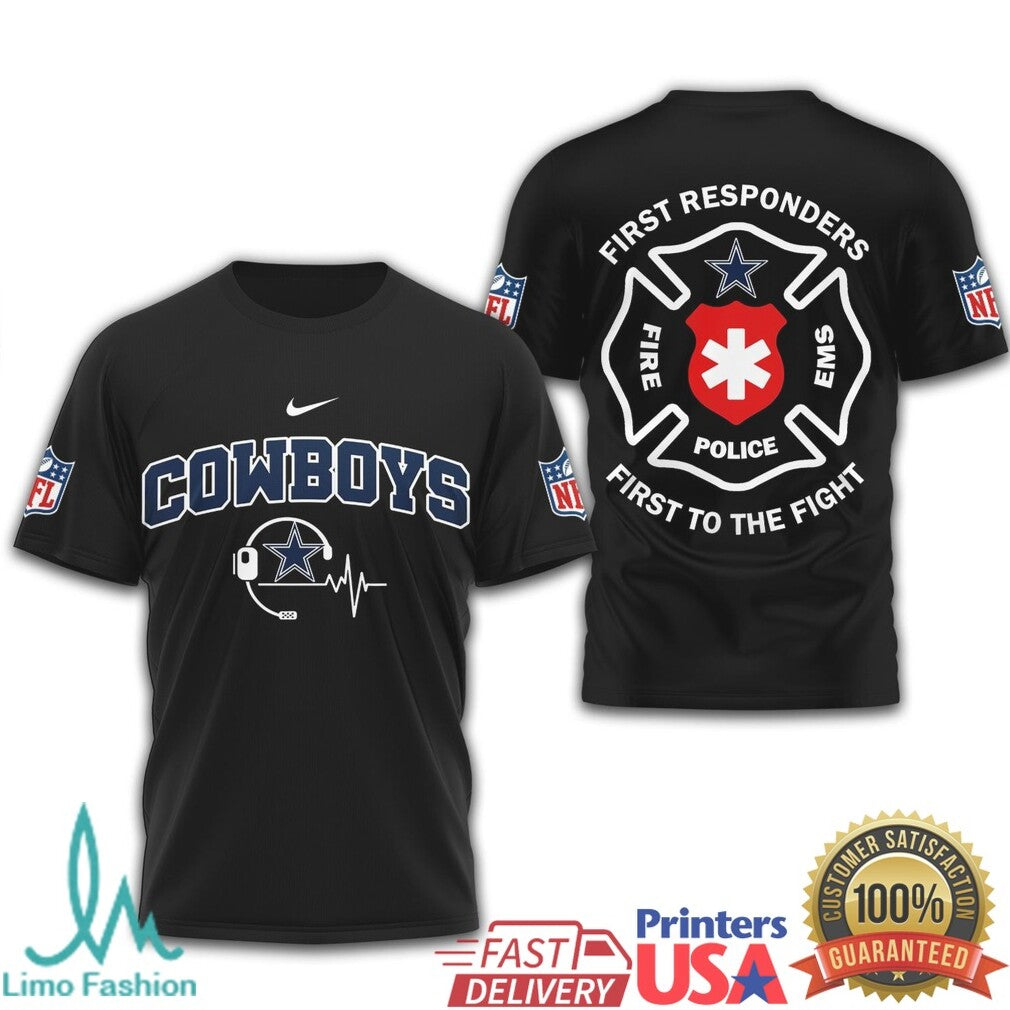 Dallas Cowboys First Responders Fire Police EMS T Shirt - Limotees LLC