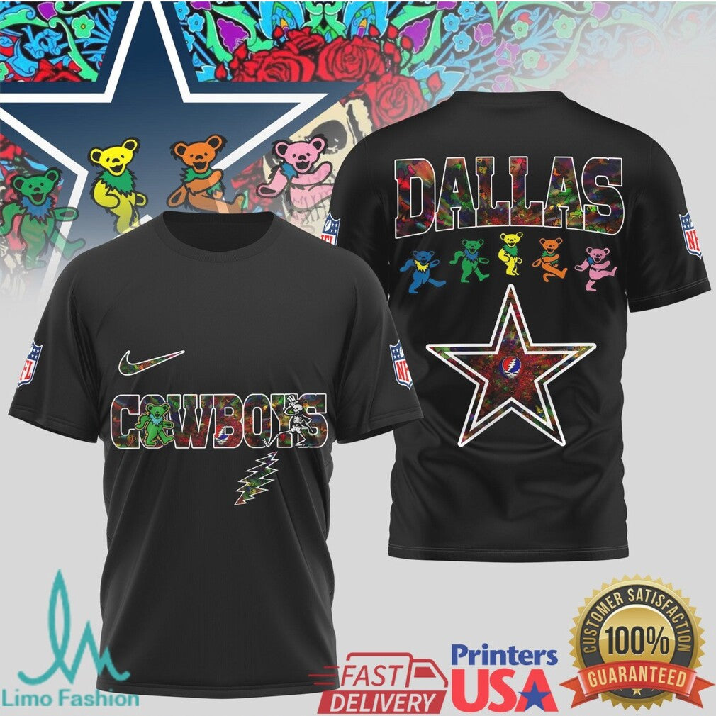 Dallas Cowboys Grateful Dead Dancing Bears Football T Shirt