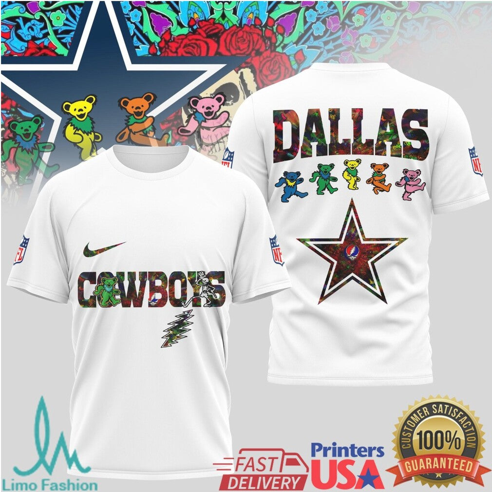 Dallas Cowboys Grateful Dead Dancing Bears Football T Shirt