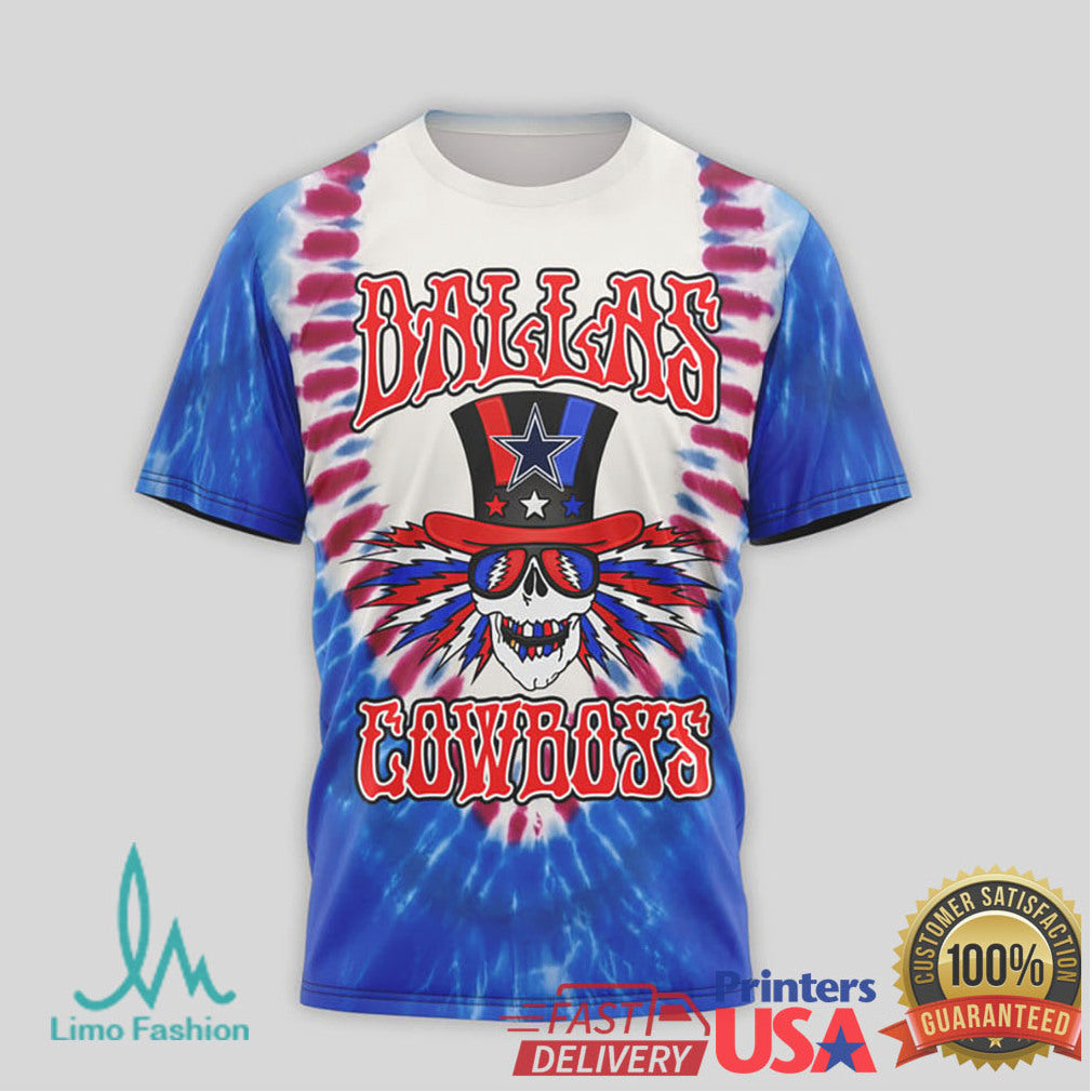 Dallas Cowboys Grateful Dead Make America Grateful Again Tie Dye T Shirt - Limotees LLC
