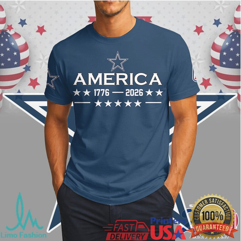 Dallas Cowboys Happy 250th Anniversary America 1776 2026 Navy Shirt - Limotees LLC