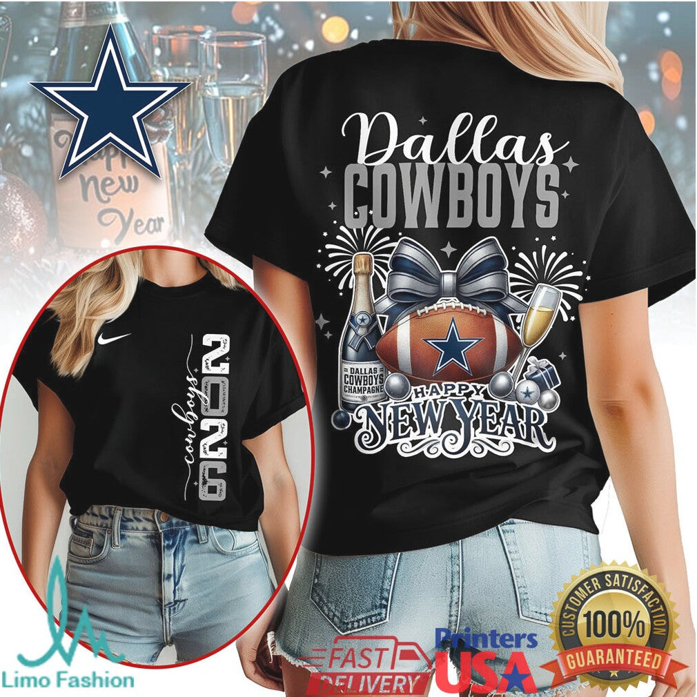 Dallas Cowboys Happy New Year 2026 Football Holiday Fan T Shirt - Limotees LLC