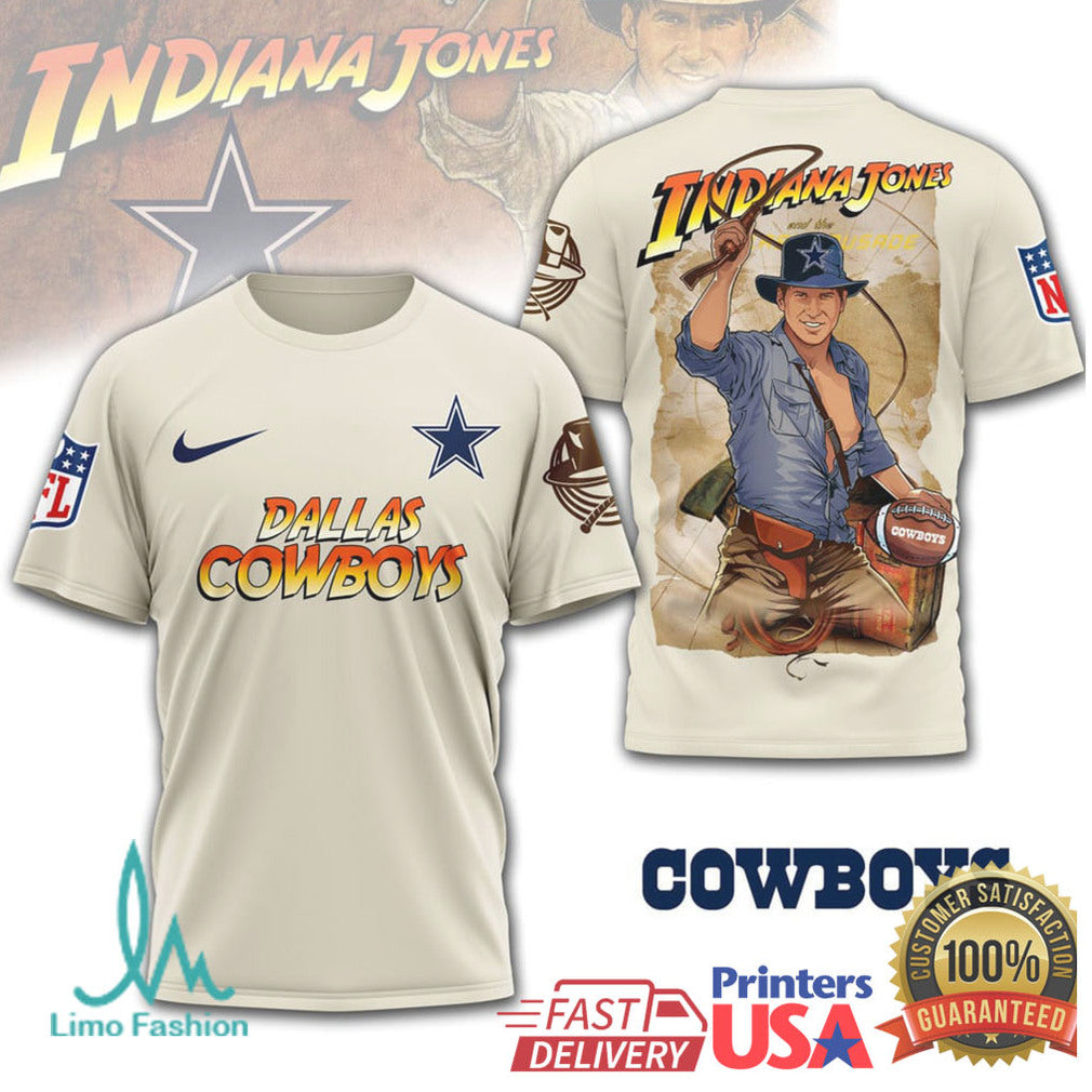 Dallas Cowboys Indiana Jones Adventure Series Crossover T Shirt - Limotees LLC