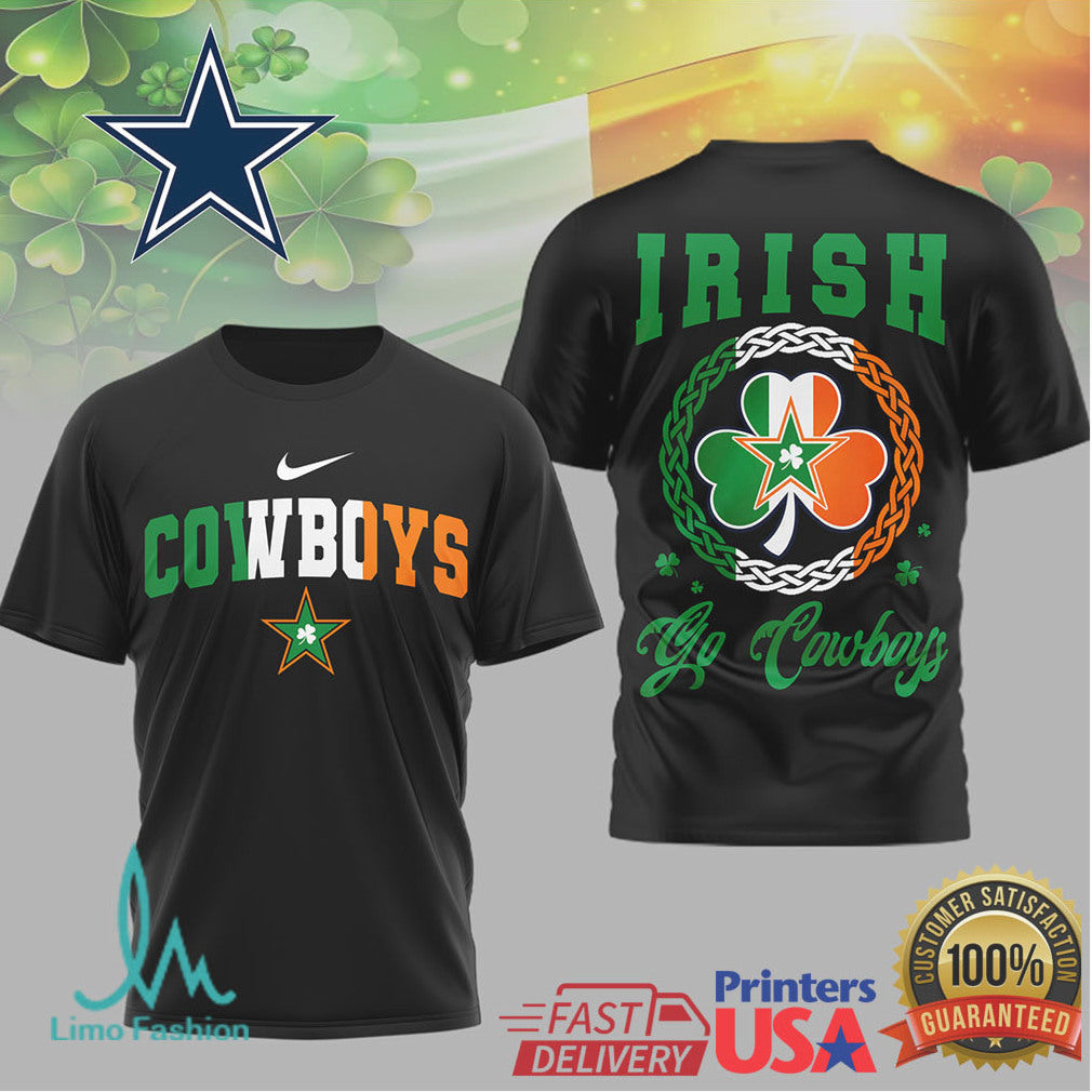 Dallas Cowboys Irish Shamrock St. Paddy's Day Celtic Heritage T Shirt - Limotees LLC