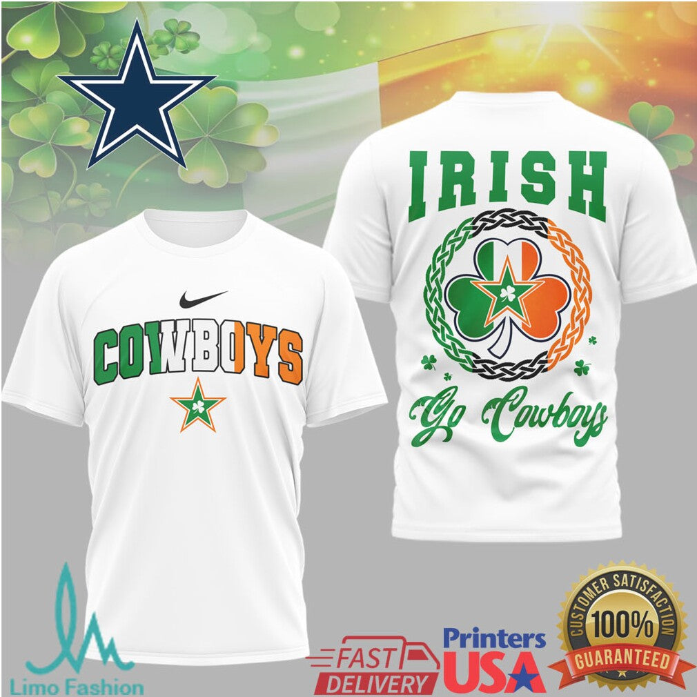 Dallas Cowboys Irish Shamrock St. Paddy's Day Celtic Heritage T Shirt - Limotees LLC