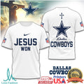 Dallas Cowboys Jesus Won NFL Christian T Shirt - Limotees LLC