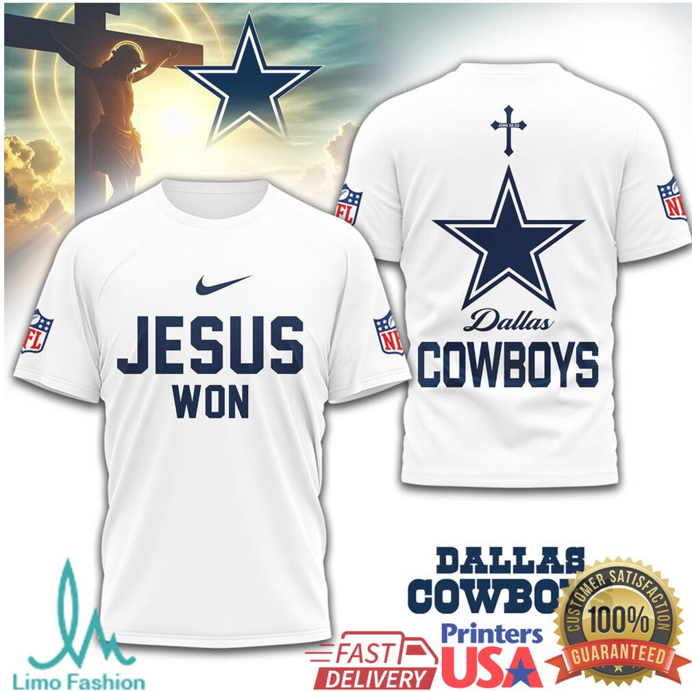 Dallas Cowboys Jesus Won NFL Christian T Shirt - Limotees LLC