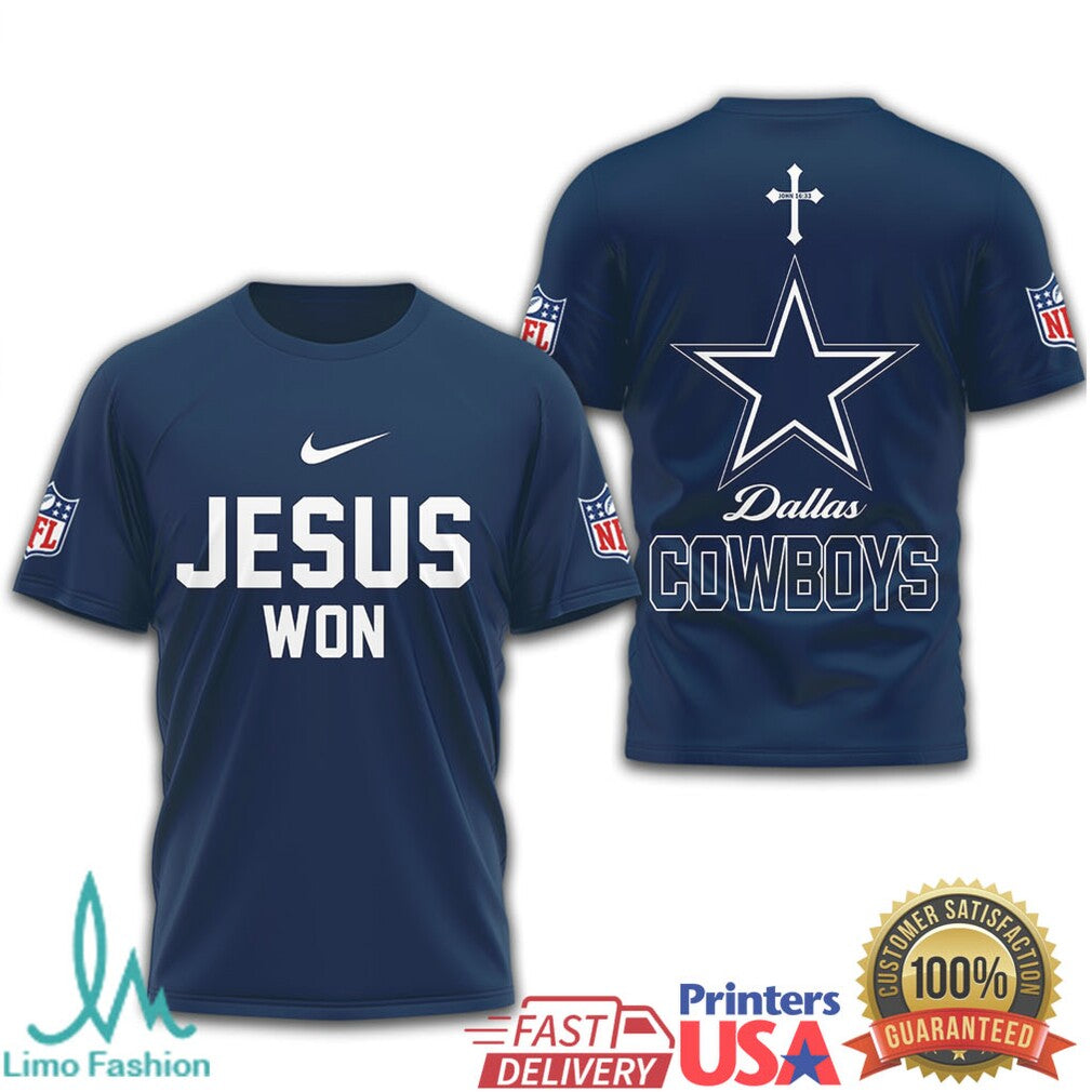 Dallas Cowboys Jesus Won NFL Christian T Shirt - Limotees LLC